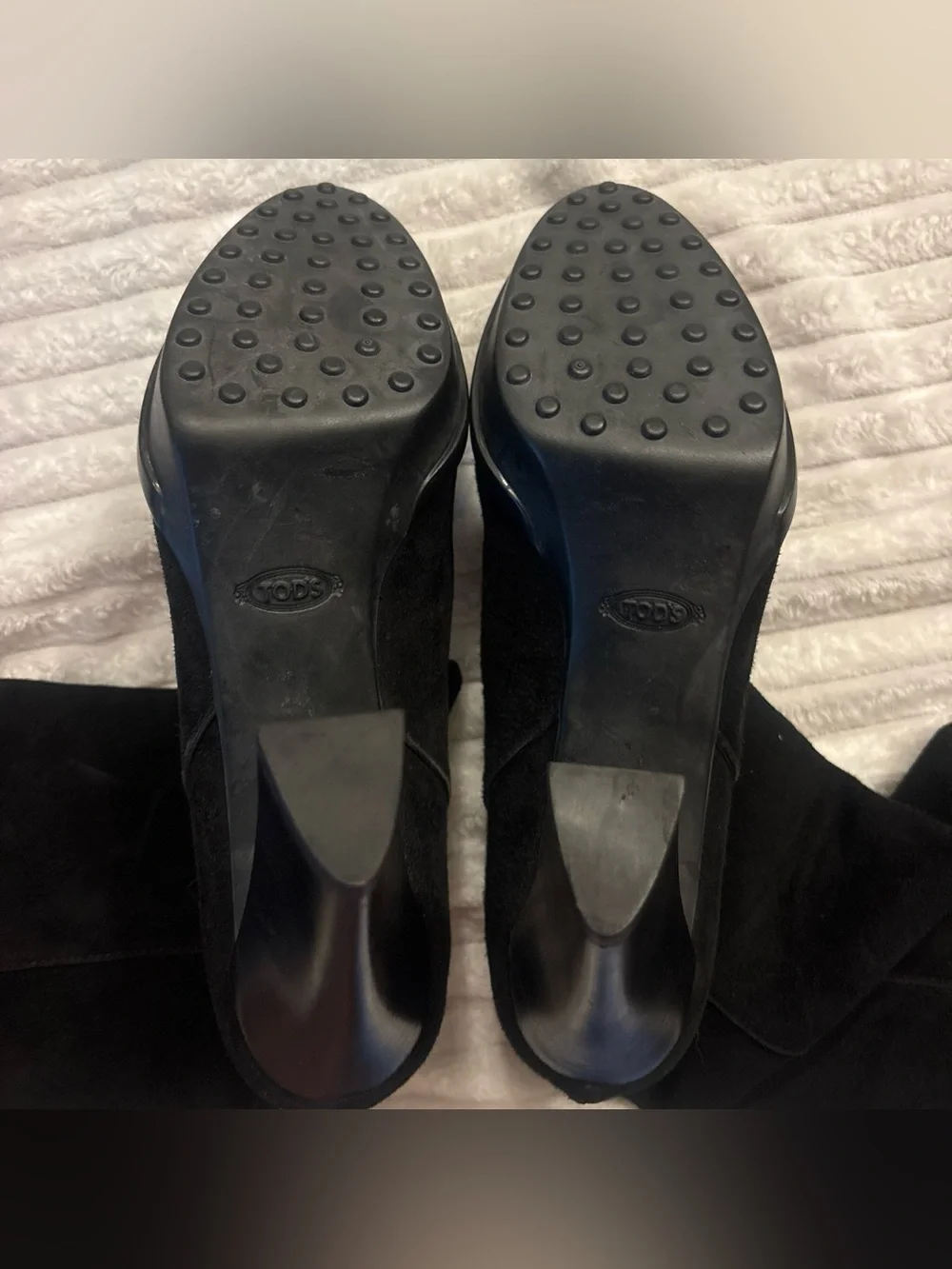 Tod's Black Suede Over-the-Knee Platform Heel Boots